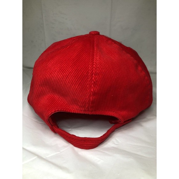 Vintage Corduroy Red Zip Back Hat Woody Woodpecker Embroidered Otto Cap - Picture 3 of 13
